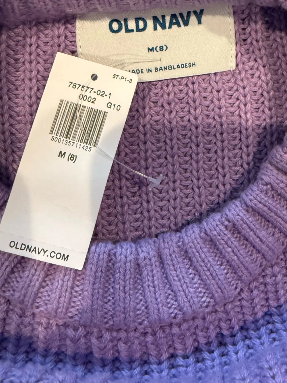 Old Navy Lavender Knit Sweater with 'Gorgeous' Script